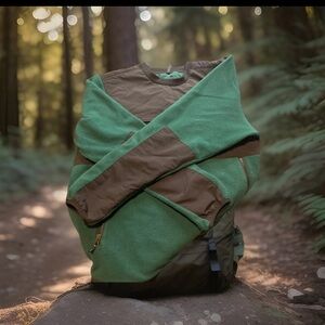 The North Face Black and Green Fleece Jacket